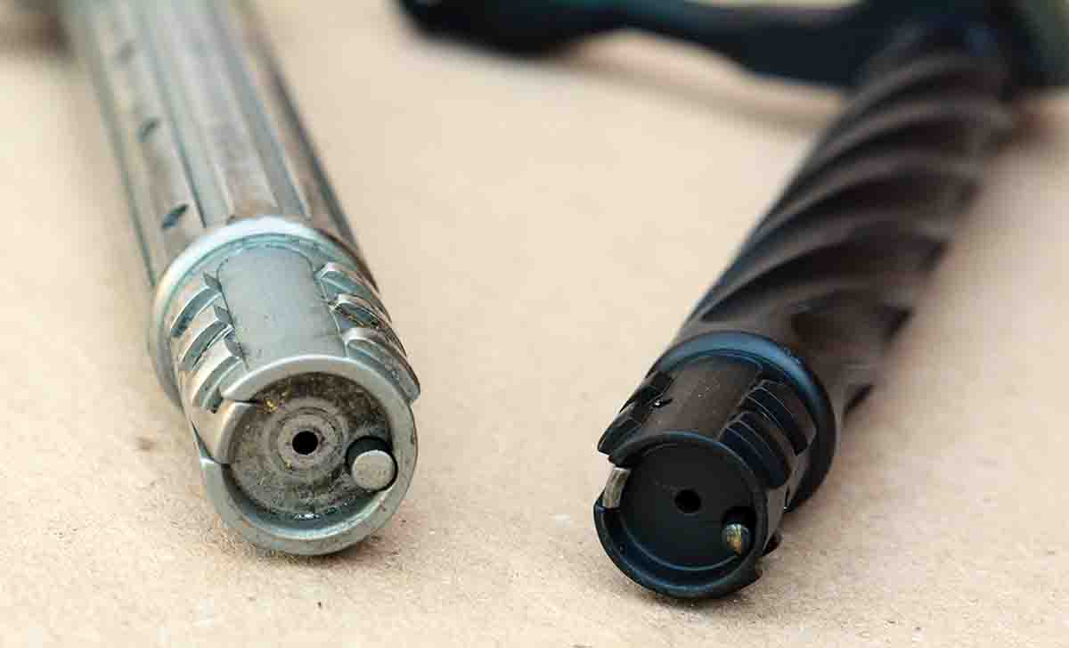 The Mark V Backcountry 2.0 featured a six-lug forward locking bolt that is notably smaller and lighter in weight than the original Mark V that featured nine locking lugs. The bolt lift is measured at 54 degrees.